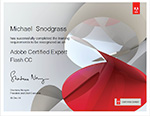 Adobe Certified Expert Flash CC cerificate